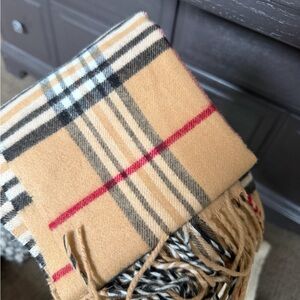 V. FRAAS Tan and Black Cashmink Scarf